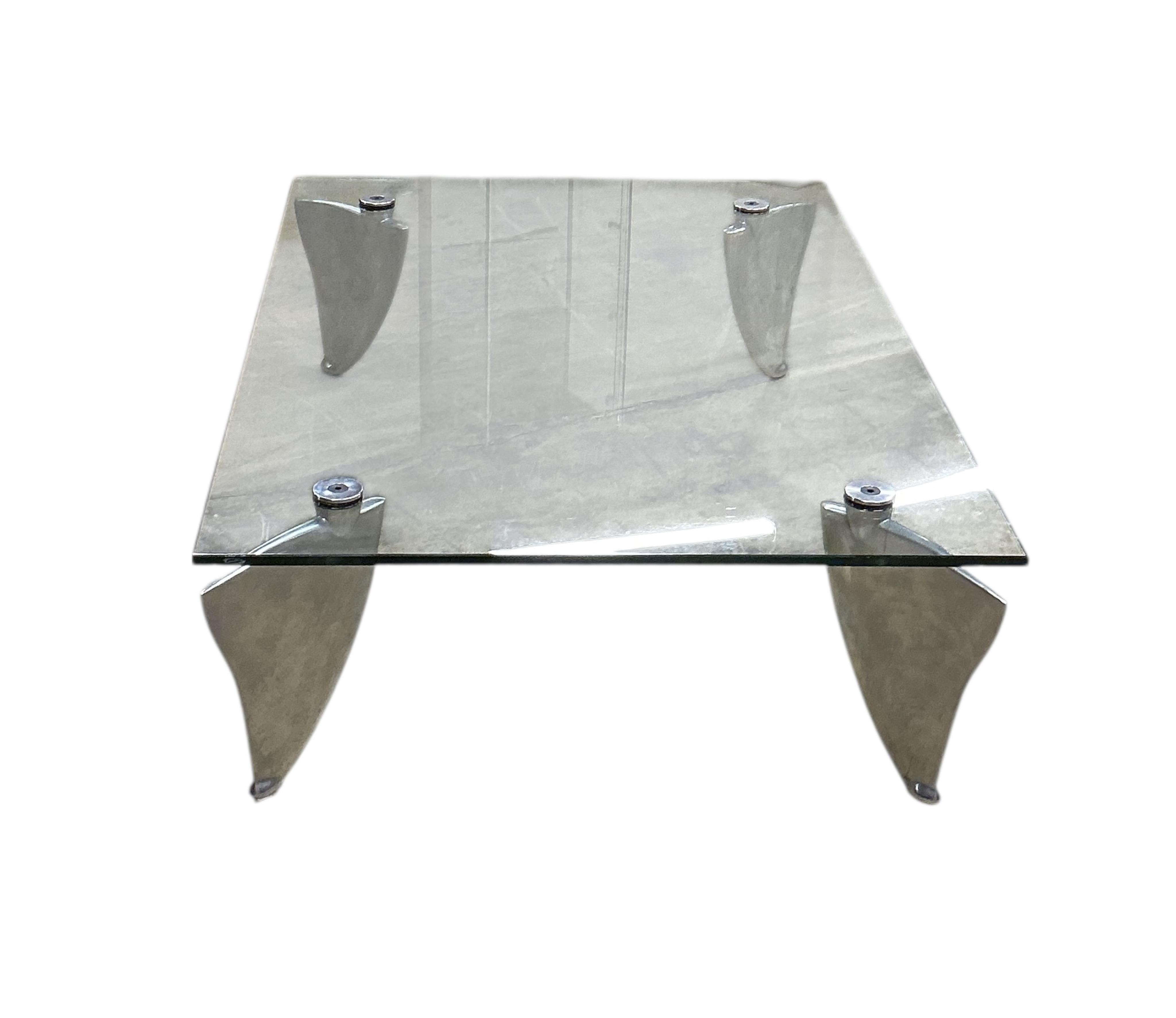A rectangular brass top coffee table by Matthew Hilton for SCP Furniture, width 115cm, depth 77cm, height 29cm